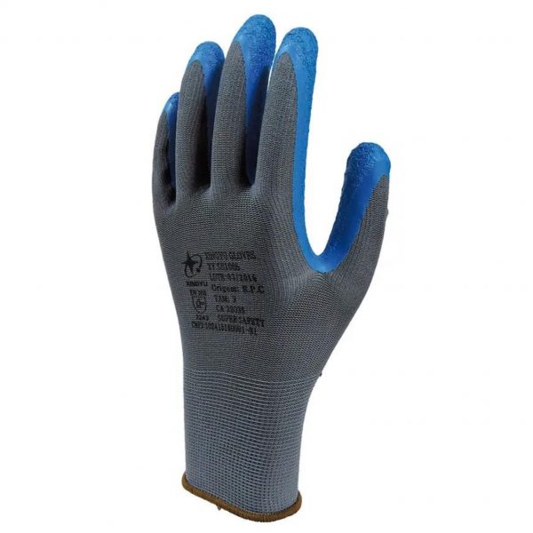 LUVA LATEX CORRUGADO AZUL SS1005 CA 32035   SUPER SAFETY - Image 3