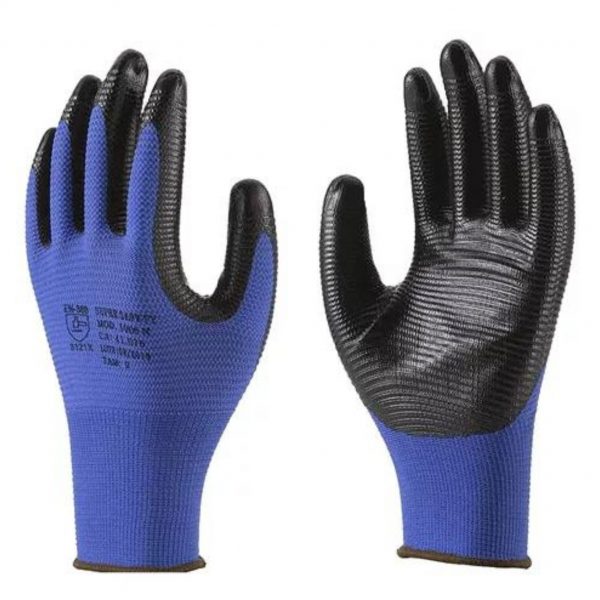LUVA 1006N POLIAMIDA COM BANHO NITRILICO CA 41076 SUPER SAFETY