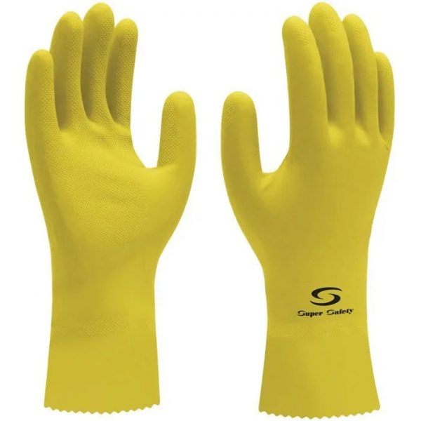 LUVA DE LATEX SILVER AMARELA CA 33332  SUPER SAFETY