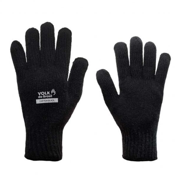LUVA DE MALHA 3 FIOS COTTON VOLK PRETA TAMANHO UNICO SEM PIGMENTO CA 36348
