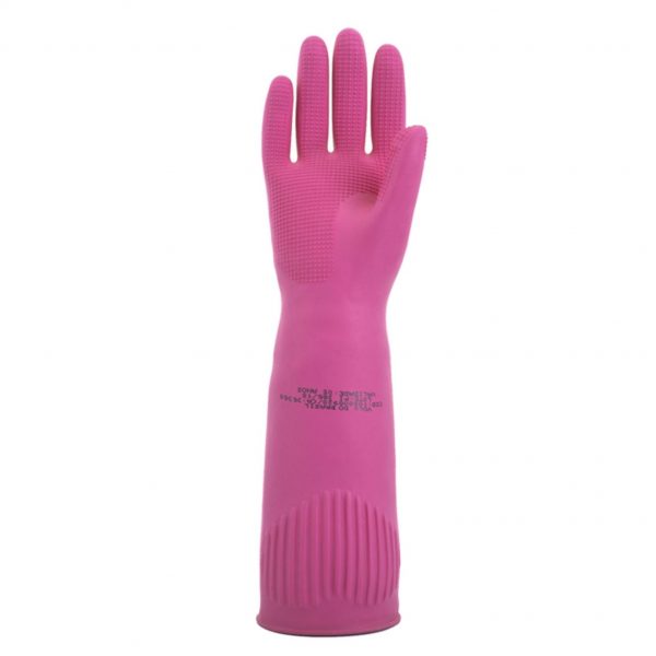 LUVA DE PROTEÇÃO EM LATEX RANHURADA ROSA CA 36368 VOLK - Image 2