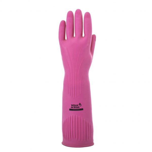 LUVA DE PROTEÇÃO EM LATEX RANHURADA ROSA CA 36368 VOLK - Image 3
