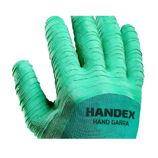 LUVA DE PROTEÇÃO EM LATEX CORRUGADA VERDE HAND GARRA CA 41627  HANDEX - Image 3