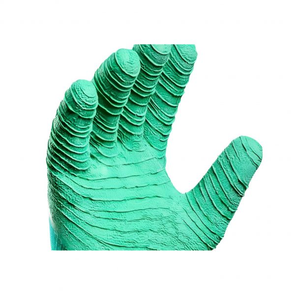 LUVA DE PROTEÇÃO EM LATEX CORRUGADA VERDE HAND GARRA CA 41627  HANDEX - Image 2
