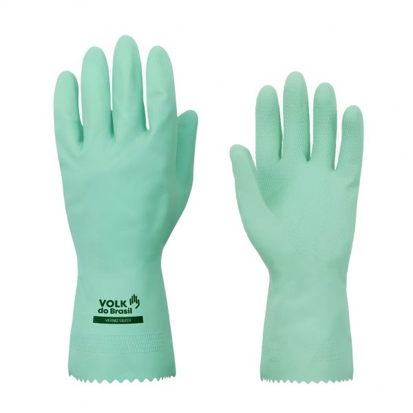 LUVA DE PROTEÇÃPO EM LATEX SILVER VERDE CA 16312 VOLK