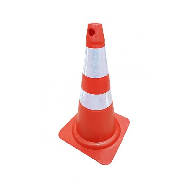 CONE FLEXIVEL LARANJA E BRANCO 75CM