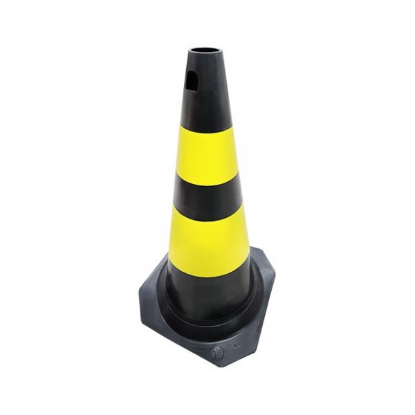 CONE RIGIDO PRETO/AMARELO 75CM PLASTCOR
