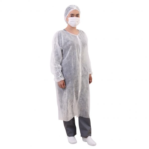 JALECO MANGA LONGA BRANCO COM VELCRO PREVEMAX