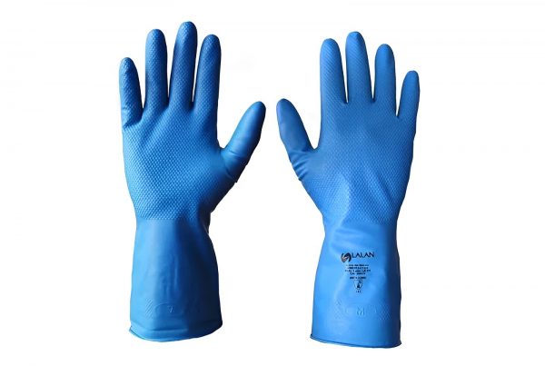 LUVA DE PROTEÇÃO NITRILICA AMBIDESTRA AZUL CA 39620