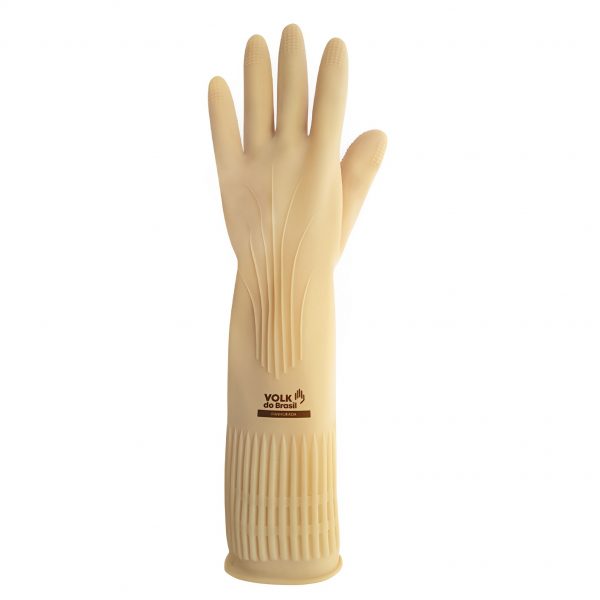 LUVA DE LATEX NATURAL 40 CM RANHURADA CA 15100  VOLK - Image 3