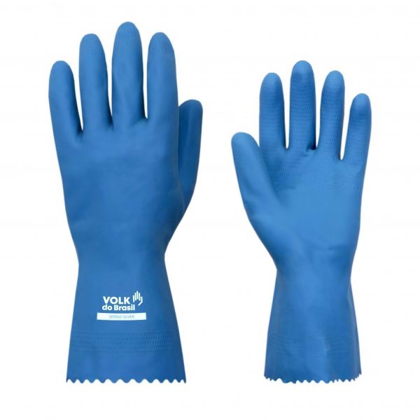 LUVA DE LATEX SILVER AZUL CA 16312  VOLK